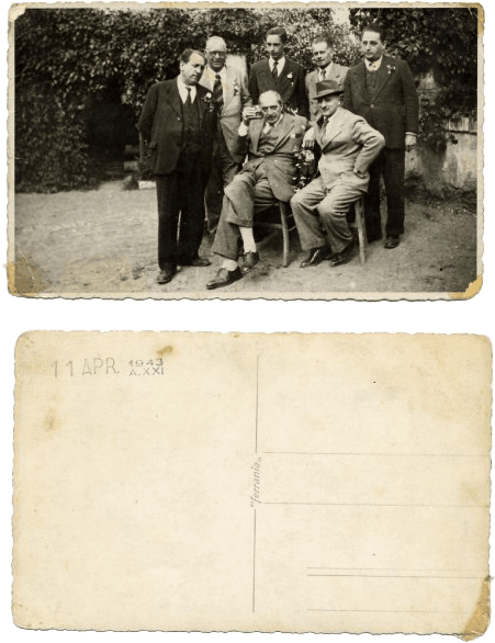 trilussa nel giardino del ristorante 1943